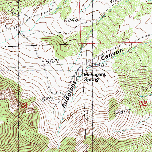 Topographic Map of Mahogany Spring, NV