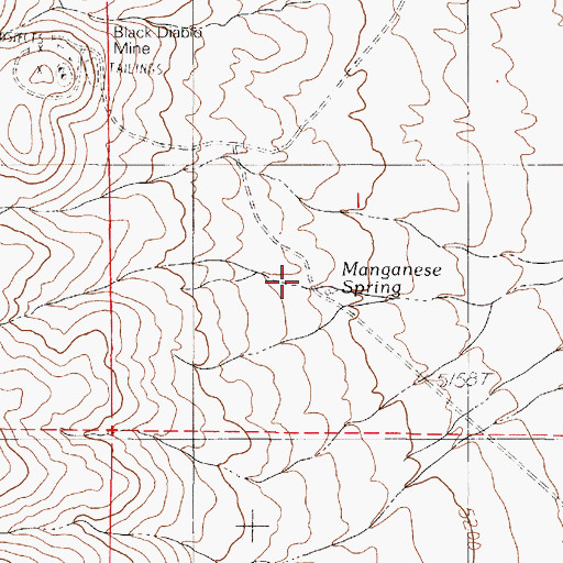 Topographic Map of Manganese Spring, NV
