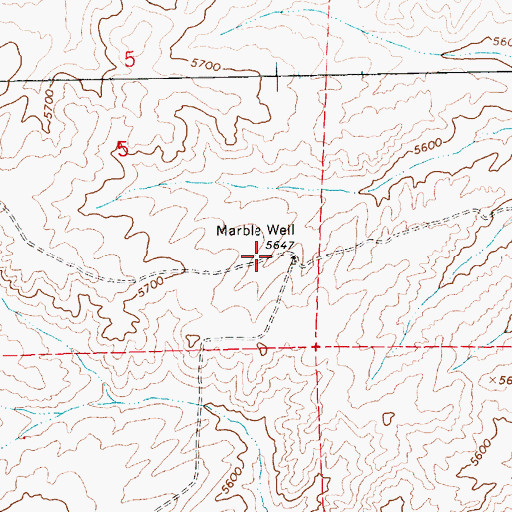Topographic Map of Marble Well, NV