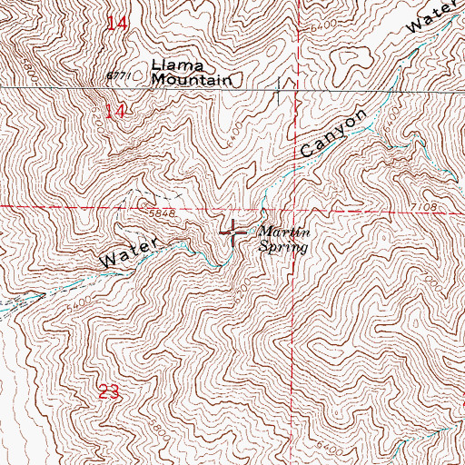 Topographic Map of Martin Spring, NV