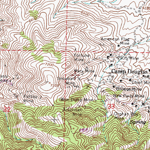 Topographic Map of Mary Mine, NV