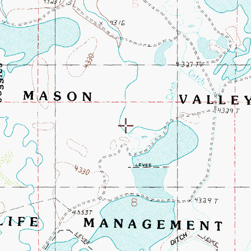 Topographic Map of Mason Valley Wildlife Management Area, NV