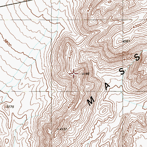 Topographic Map of Massachusetts Mountain, NV