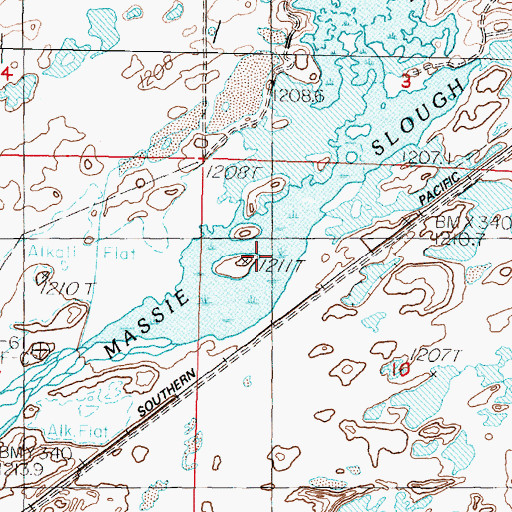 Topographic Map of Massie Slough, NV