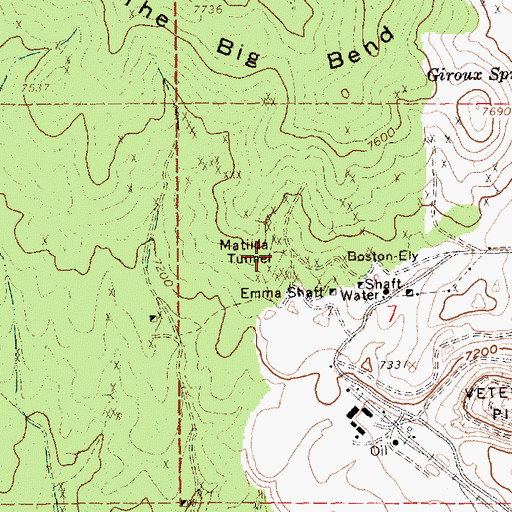 Topographic Map of Matilda Tunnel, NV