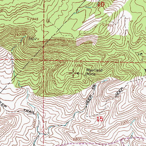 Topographic Map of Maxfield Mine, NV