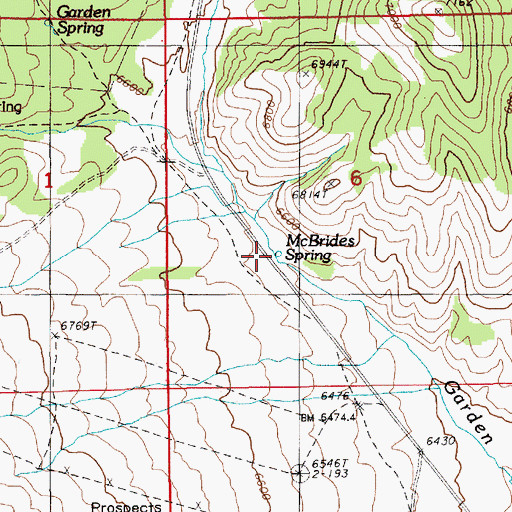 Topographic Map of McBrides Spring, NV