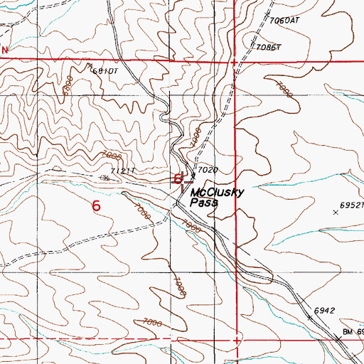Topographic Map of McClusky Pass, NV