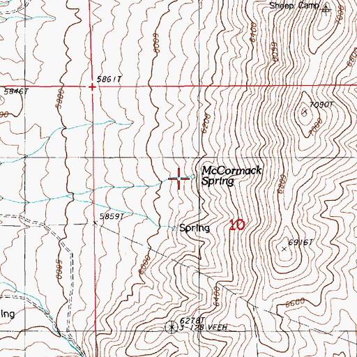 Topographic Map of McCormack Spring, NV