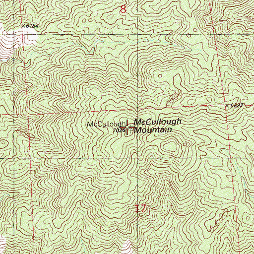 Topographic Map of McCullough Mountain, NV