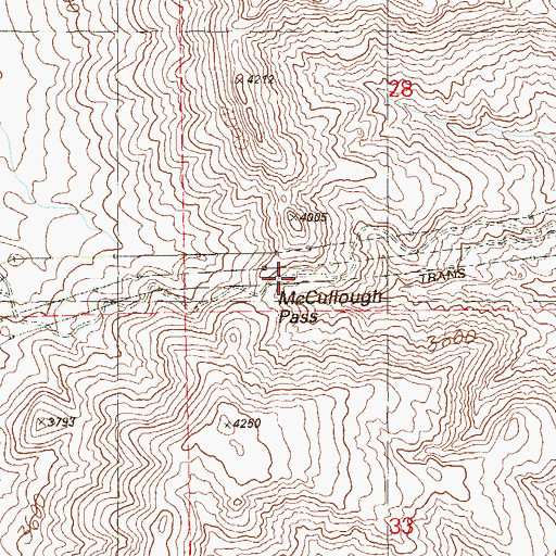 Topographic Map of McCullough Pass, NV