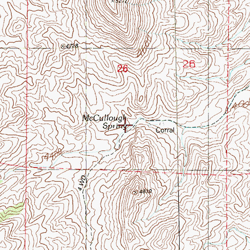 Topographic Map of McCullough Spring, NV