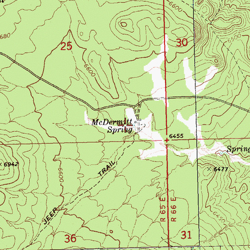 Topographic Map of McDermitt Spring, NV