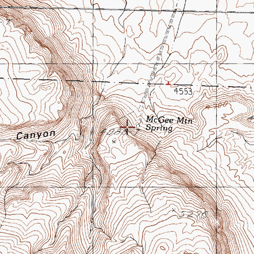 Topographic Map of McGhee Mountain Spring, NV