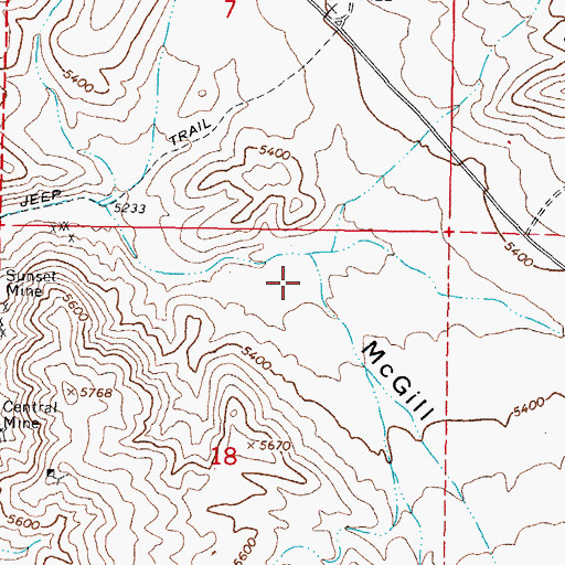 Topographic Map of McGill Canyon, NV