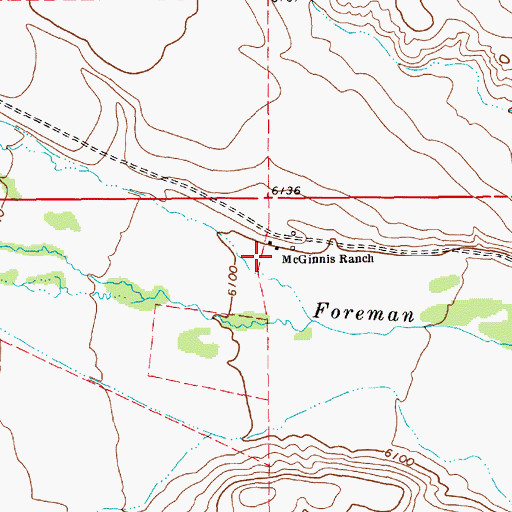 Topographic Map of McGinnis Ranch, NV