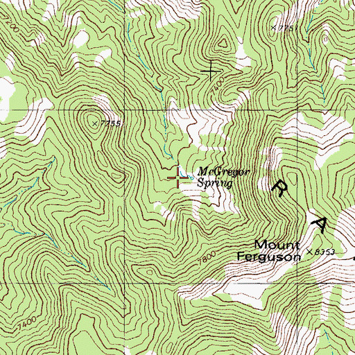 Topographic Map of McGregor Spring, NV