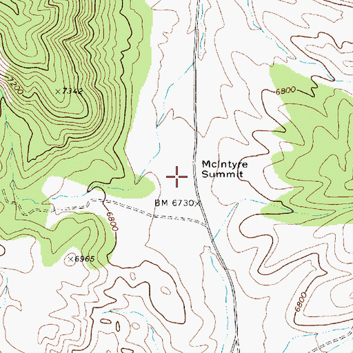 Topographic Map of McIntyre Summit, NV