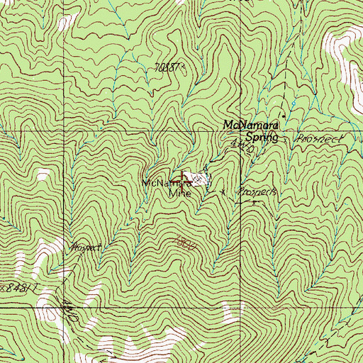 Topographic Map of McNamara Mine, NV