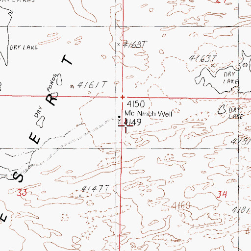 Topographic Map of McNinch Well, NV