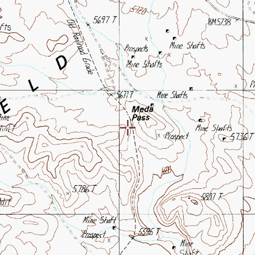 Topographic Map of Meda Pass, NV