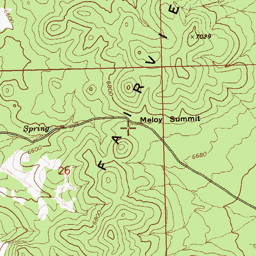 Topographic Map of Meloy Summit, NV