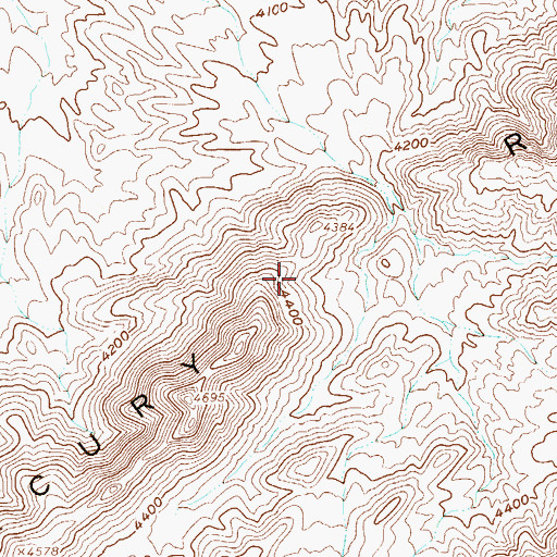 Topographic Map of Mercury Ridge, NV