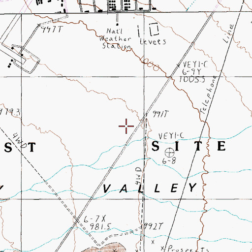Topographic Map of Mercury Valley, NV