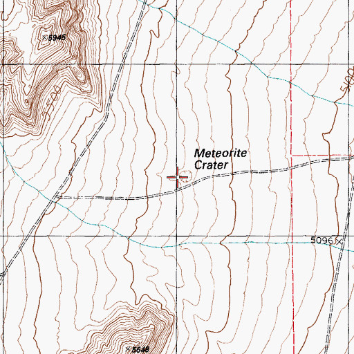 Topographic Map of Meteorite Crater, NV