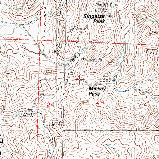Topographic Map of Mickey Pass, NV