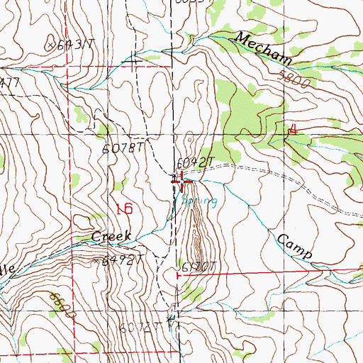 Topographic Map of Middle Creek, NV