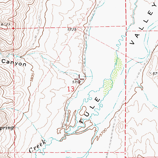 Topographic Map of Middle Field Canyon, NV