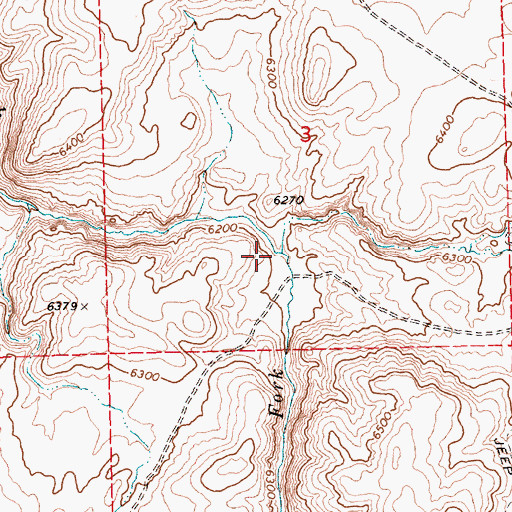 Topographic Map of Middle Fork Deer Creek, NV