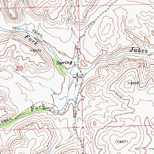 Topographic Map of Middle Fork Jakes Creek, NV