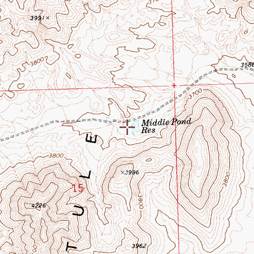 Topographic Map of Middle Pond Reservoir, NV