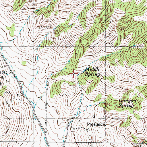 Topographic Map of Middle Spring, NV