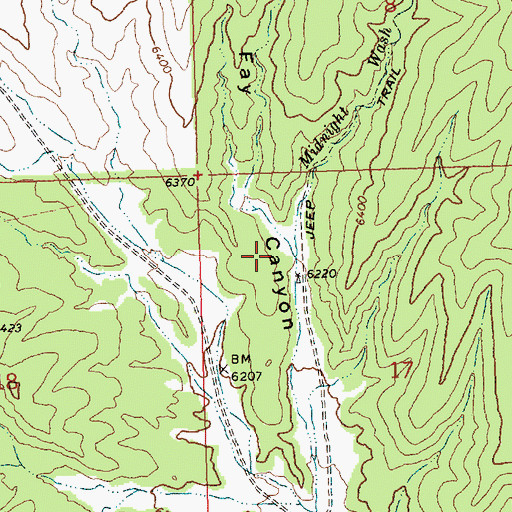 Topographic Map of Midnight Wash, NV