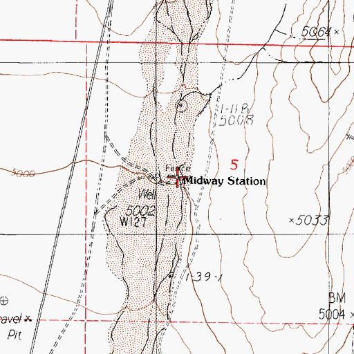 Topographic Map of Midway Station, NV