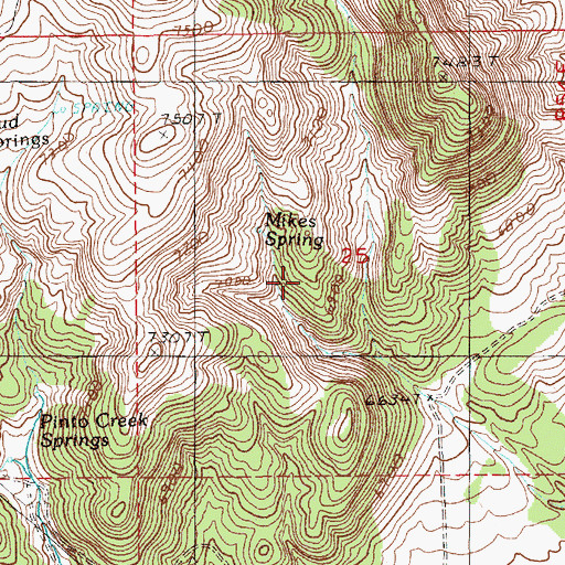 Topographic Map of Mikes Spring, NV