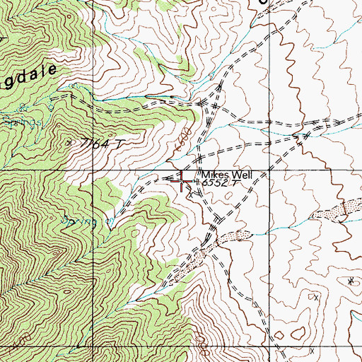 Topographic Map of Mikes Well, NV
