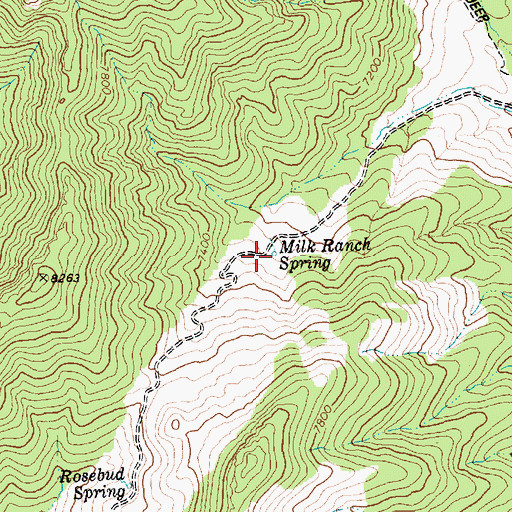 Topographic Map of Milk Ranch Spring, NV