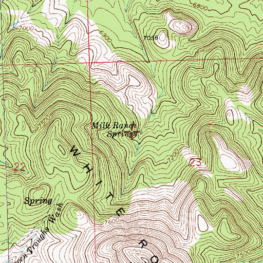 Topographic Map of Milk Ranch Springs, NV