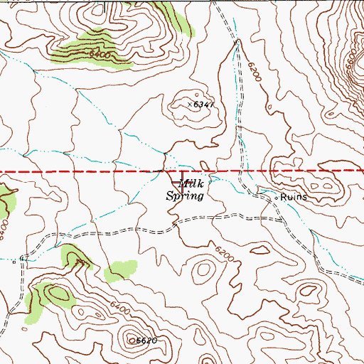 Topographic Map of Milk Spring, NV
