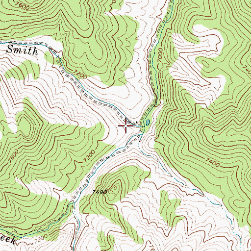 Topographic Map of Milkhouse Creek, NV