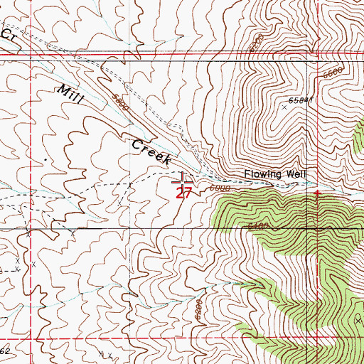 Topographic Map of Mill Canyon, NV