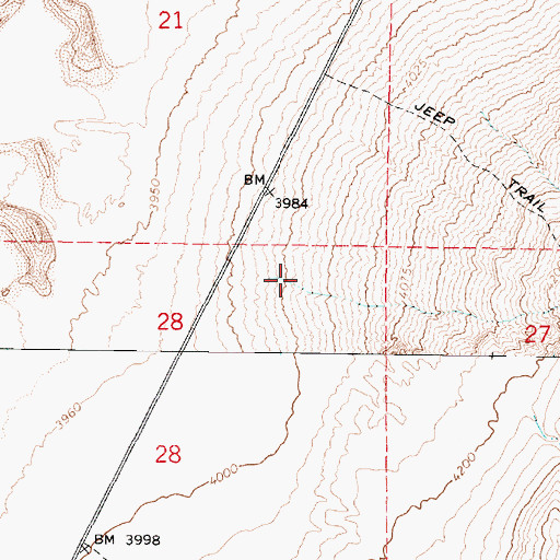 Topographic Map of Mill Canyon, NV