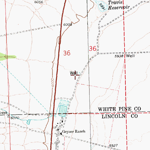 Topographic Map of Mill Creek, NV