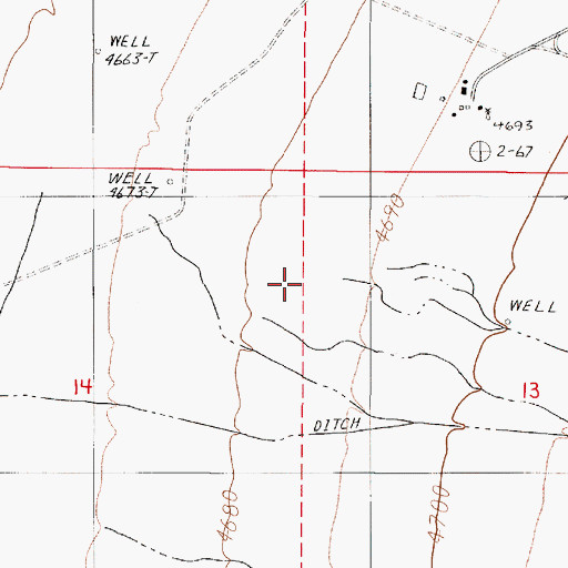 Topographic Map of Mill Creek, NV