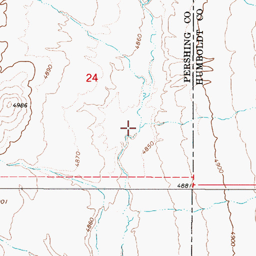 Topographic Map of Mill Creek, NV