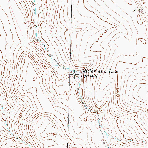 Topographic Map of Miller and Lux Spring, NV